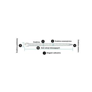 Mixing nozzle, mixer, 2K adhesive mixer, type MFH 13-18, white, 1:1 ratio